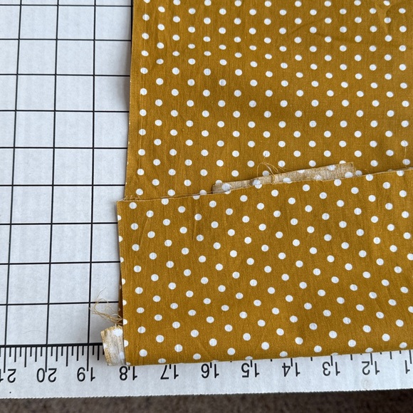Mustard & Tan Fabric Bundle – Polka Dot (1.5 yds), Checkerboard, Damask Prints – - Picture 7 of 16